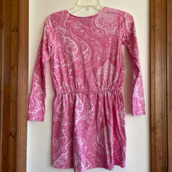 RALPH LAUREN Girls Pink Paisley Long Sleeve Dress Elastic Waist L 12-14 - Picture 8 of 16